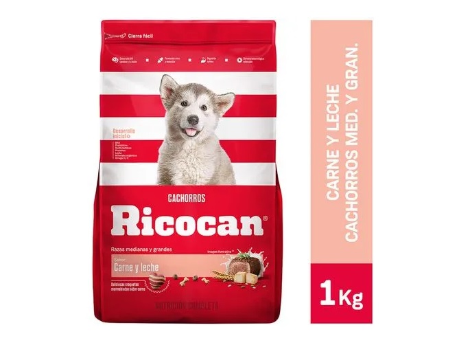 ALIMENTO PERRO RICOCAN CARNE LECHE 