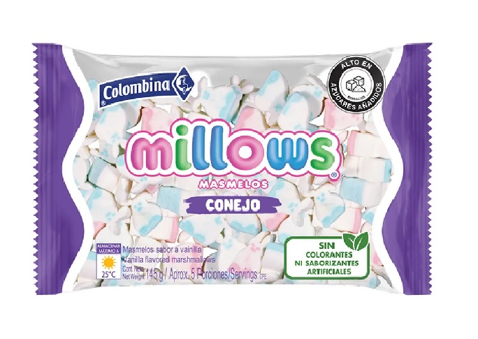 BOMBONES COLOMBINA MILLOWS CONEJO X
