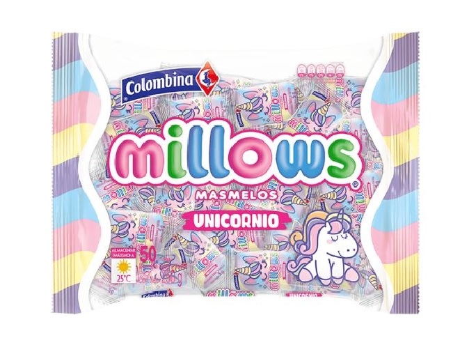 BOMBONES MILLOWS UNICORNIO X 50 UND