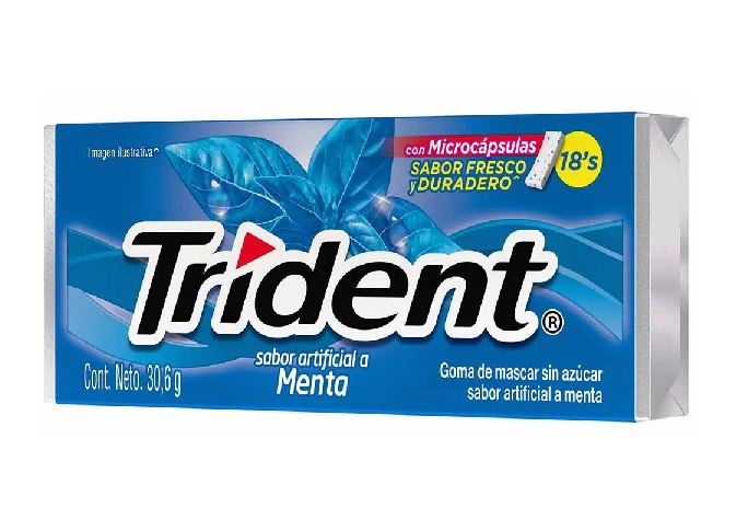 CHICLES TRIDENT  MENTA * 30.6 GR