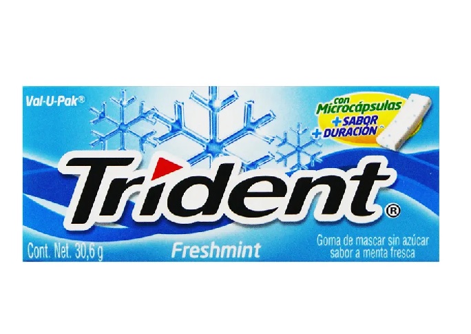 CHICLETS TRIDENT FRESHMINT X 30.6 G