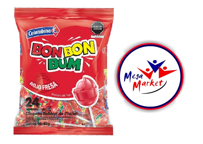 CHUPETIN BON BON BUM FRESA BOL. X 2