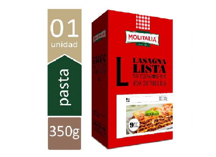 FIDEO MOLITALIA LASAGÑA LISTA X 350