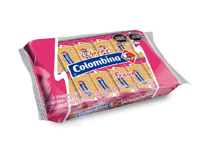 GALLETAS WAFER COLOMBINA FRESA X 28