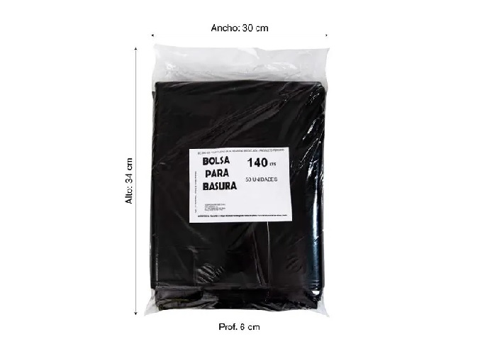 BOLSA PARA BASURA GE 140 LT X 10 UN