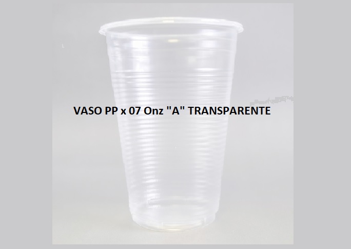 VASO PP X 07 ONZ  "A" TRANSPARENTE