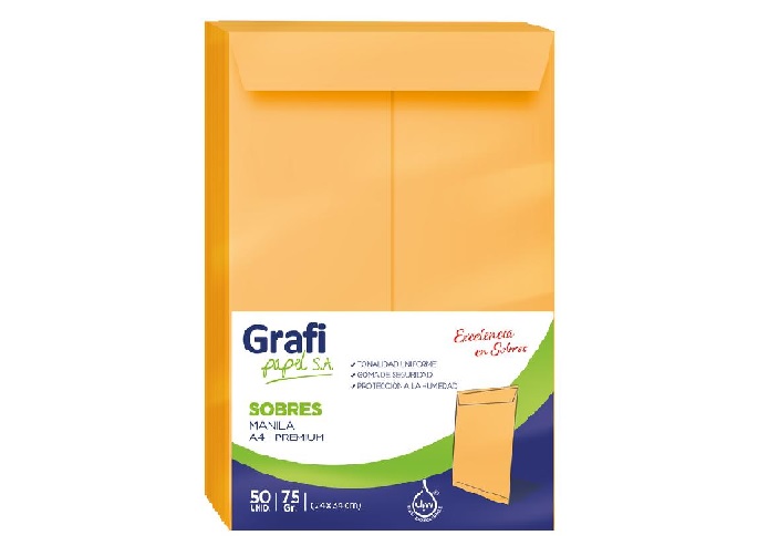 SOBRE MANILA A4 GRAFIPAPEL